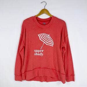 Aerie Women's Super Shady Pullover Sweater Small Coral Orange